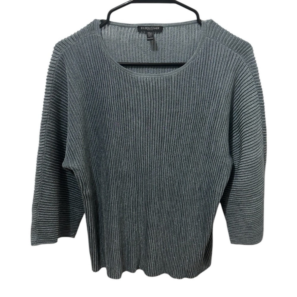 Eileen Fisher Hemp Blend Metallic Sweater Size Medium Petite